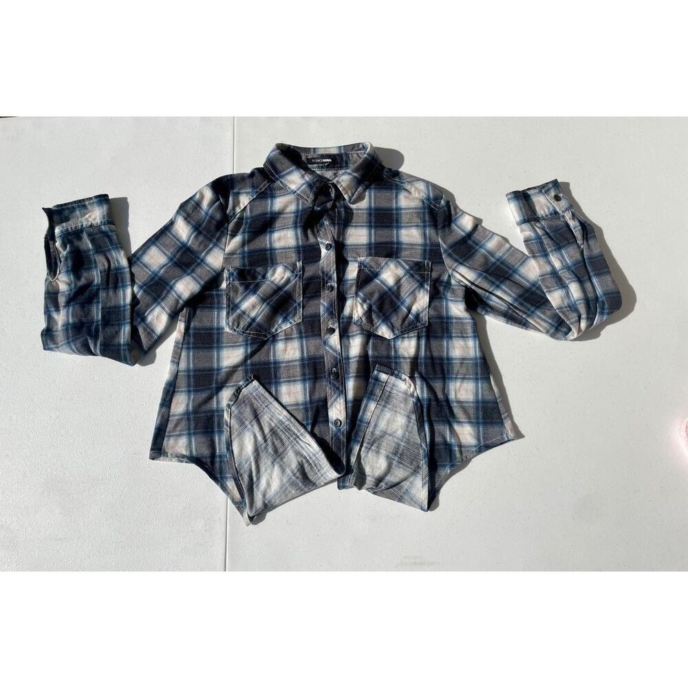 Fashion Nova Plaid Button-Up Shirt – Size S